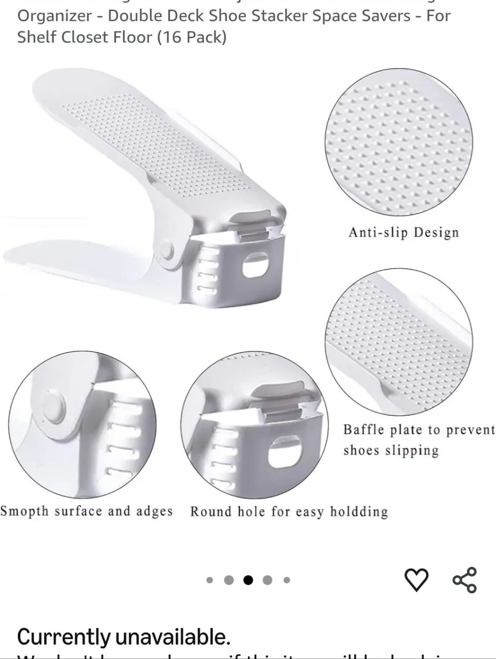 12 White plastic shoe organizers for closets